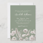 Invitation Sage Vert Floral Boho Shower de Mariage (Devant)