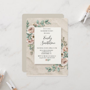 Invitation Sage Vert Floral Enterrement de Vie de Jeune Fille