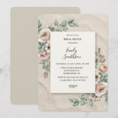 Invitation Sage vert floral Fête de mariage (Devant / Derrière)
