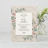 Invitation Sage vert floral Fête de mariage (Debout devant)