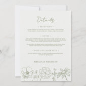 Invitation Sage Vert Floral Tout En Un Mariage Élégant (Dos)