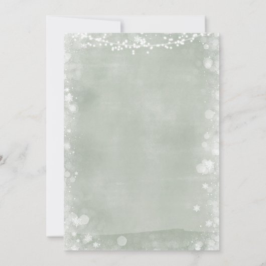 Invitation Sage Vert hiver Garçon ours Bébé Il fait froid deh (Dos)