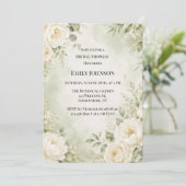 Invitation Sage Vert Ivresse Florale Mariage (Debout devant)