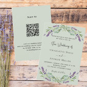 Invitation Sage vert lavande QR code RSVP luxe mariage