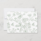 Invitation Sage Vert Mariage Aliments Allergie Régime Restric (Dos)