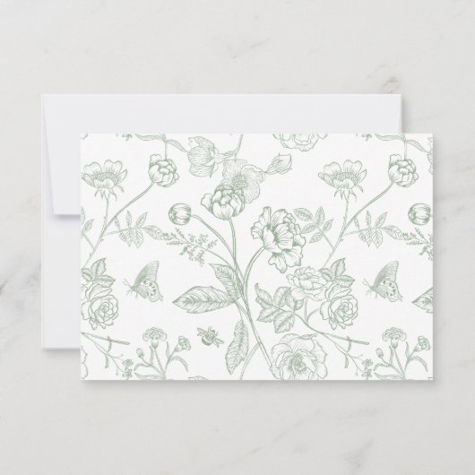 Invitation Sage Vert Mariage Aliments Allergie Régime Restric (Dos)