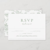 Invitation Sage Vert Mariage Aliments Allergie Régime Restric (Devant / Derrière)