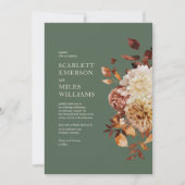 Invitation Sage Vert Moderne Automne Terracotta Mariage Flora (Devant)