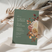 Invitation Sage Vert Moderne Automne Terracotta Mariage Flora
