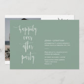 Invitation Sage Vert Moderne Heureusement Jamais Après QR Cod (Devant / Derrière)