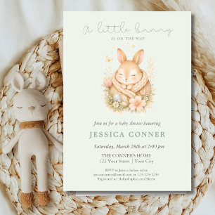 Invitation Sage Vert Petit Lapin En Route Baby Shower
