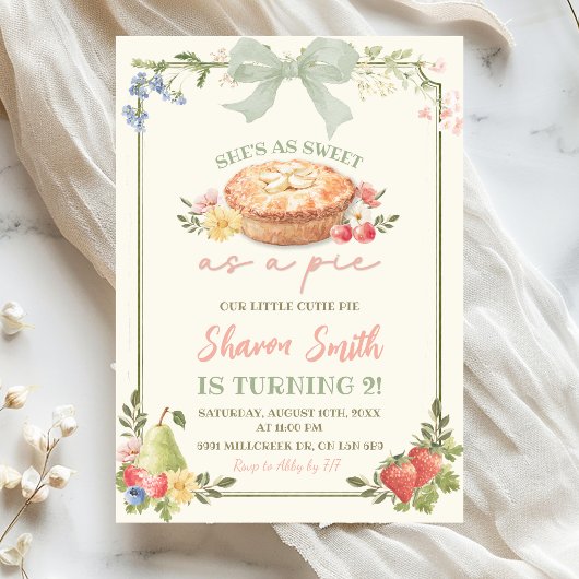 Invitation Sage Vert Rose Marché de Producteurs Doux comme un