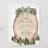Invitation Sage Vert Rustique Baptême de Mariée de la Forêt d (Devant)