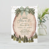 Invitation Sage Vert Rustique Baptême de Mariée de la Forêt d (Debout devant)
