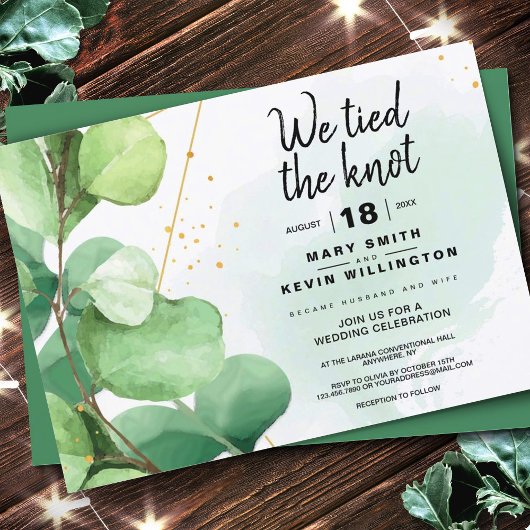 Invitation Sage vert rustique minimum nous avons attaché le n