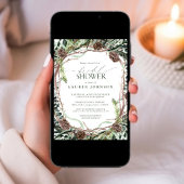 Invitation Sage Vert Rustique Verdure Fête des mariées Pineco