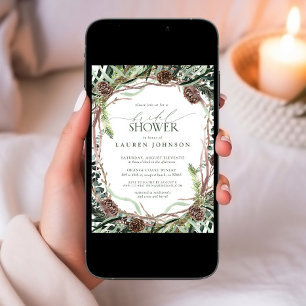 Invitation Sage Vert Rustique Verdure Fête des mariées Pineco