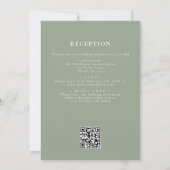 Invitation Sage vert tout en un Fleur sauvage Mariage de code (Dos)