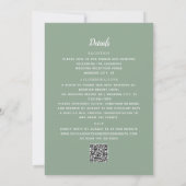 Invitation Sage vert tout en un Mariage de code QR Eucalyptus (Dos)