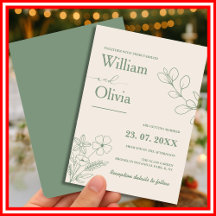 Sage Vert verdure Boho Mariage minimaliste
