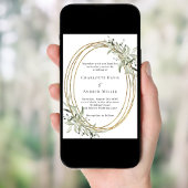 Invitation Sage vert verdure or cadre mariage