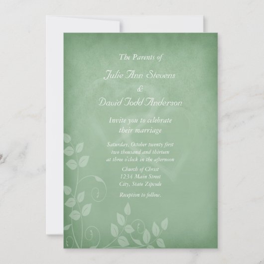 Invitation Sage Vert Vintage (Devant)