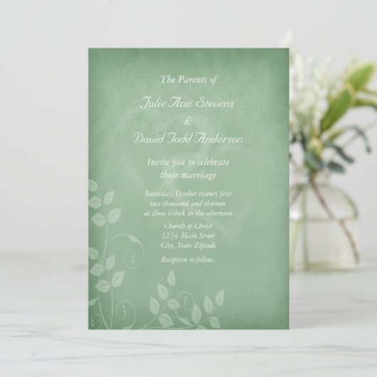Invitation Sage Vert Vintage (Debout devant)