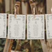 Invitation Sage Victorian Wedding Seating Chart Sign Cards