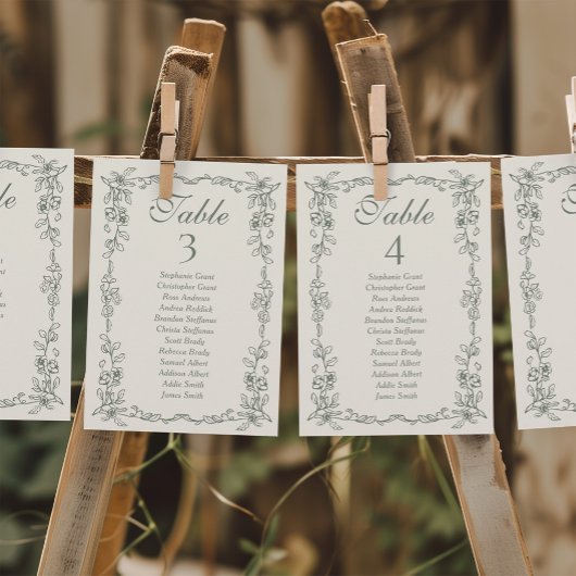 Invitation Sage Victorian Wedding Seating Chart Sign Cards