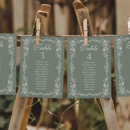 Invitation Sage Vintage Wedding Seating Chart Sign Cards