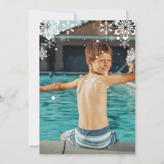 Invitation Sage Winter Pool Photo fête d'anniversaire (Dos)