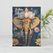 Invitation Sagesse Antique | Conception d'Éléphant (Debout devant)
