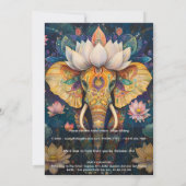Invitation Sagesse Antique | Conception d'Éléphant (Dos)