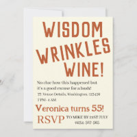 Sagesse personnalisée rides vin drôle anniversaire
