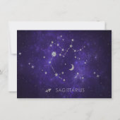 Invitation Sagittaire pourpre zodiaque | Horoscope astrologiq (Dos)