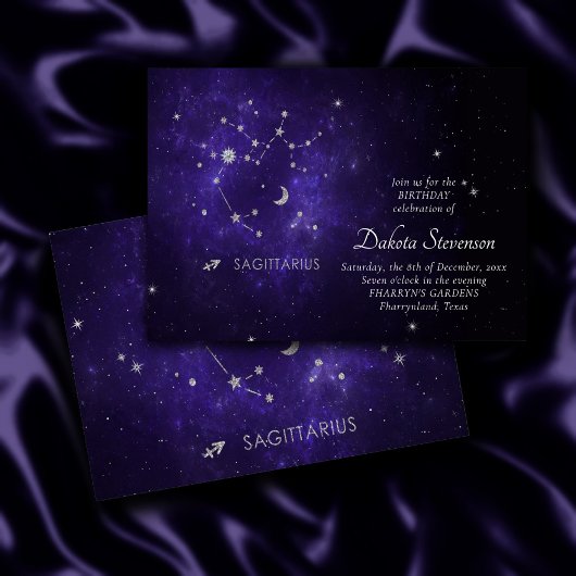 Invitation Sagittaire pourpre zodiaque | Horoscope astrologiq