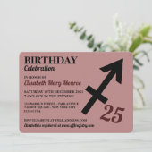 Invitation Sagittarius, L'Archer, Zodiac Star Sign Anniversai (Debout devant)