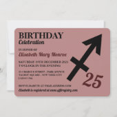 Invitation Sagittarius, L'Archer, Zodiac Star Sign Anniversai (Devant)