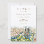 Invitation Sagrada Familia Charm Barcelone Sauvegarder la dat (Devant)