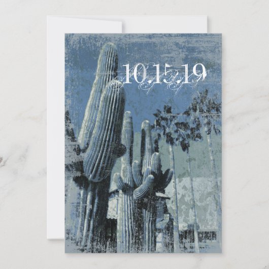 Invitation Saguaro Cactus Palmiers Arizona Mariage Invite (Devant)