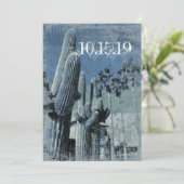 Invitation Saguaro Cactus Palmiers Arizona Mariage Invite (Debout devant)