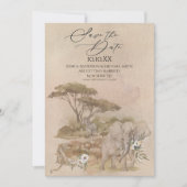 Invitation Sahara Savanna Animal Sauvez la Date (Devant)