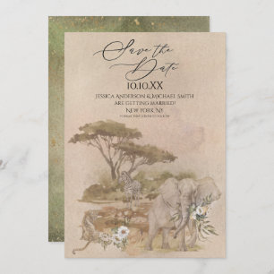 Invitation Sahara Savanna Animal Sauvez la Date