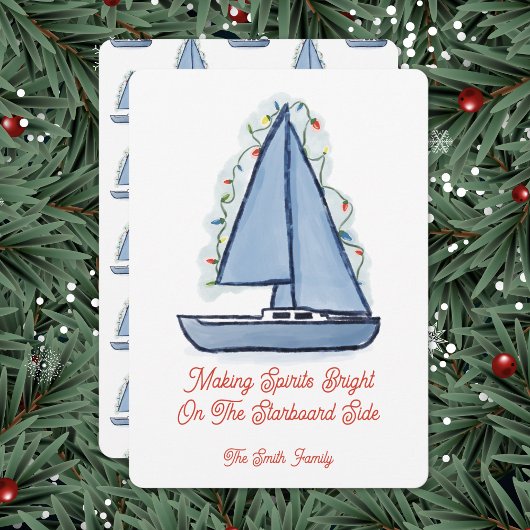 Invitation Sailboat Christmas Card