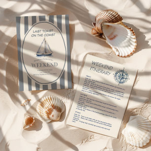 Invitation Sailboat Nautical Waves Bachelorette Week-end