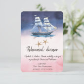 Invitation Sailing Boat Sea stars Dîner de répétition (Debout devant)