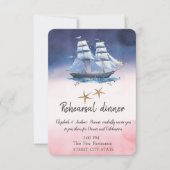 Invitation Sailing Boat Sea stars Dîner de répétition (Devant)