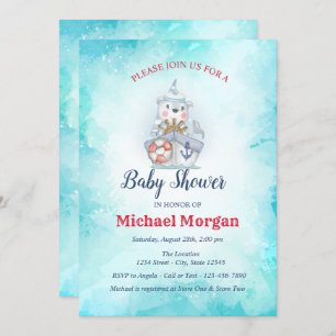 Invitation Sailor, Ahoy C'est un petit Baby shower de mer