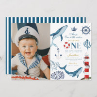 Sailor Aquarelle Baleine Mer 1er Anniversaire