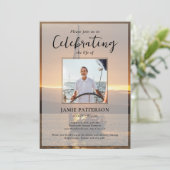 Invitation Sailor Captain Celebration of Life Photo Funeral (Debout devant)